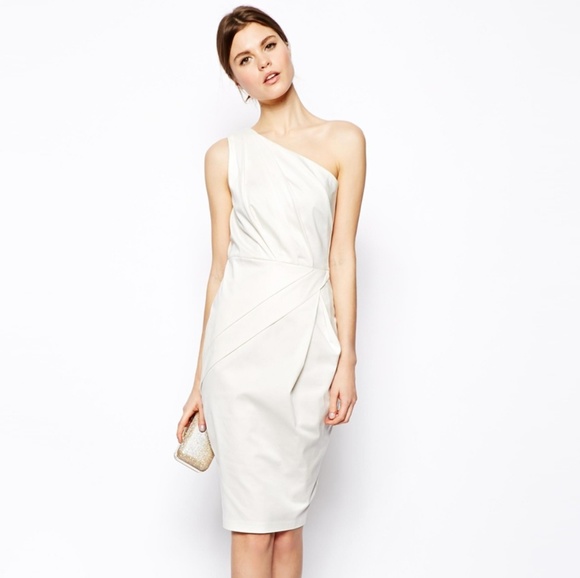 ASOS Dresses & Skirts - ASOS | White One Shoulder Folded Dress